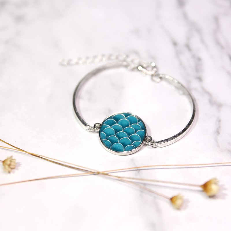 100%手工制景泰蓝工艺金丝珐琅饰物天河石手链 - 手链/手环 - 半宝石 蓝色