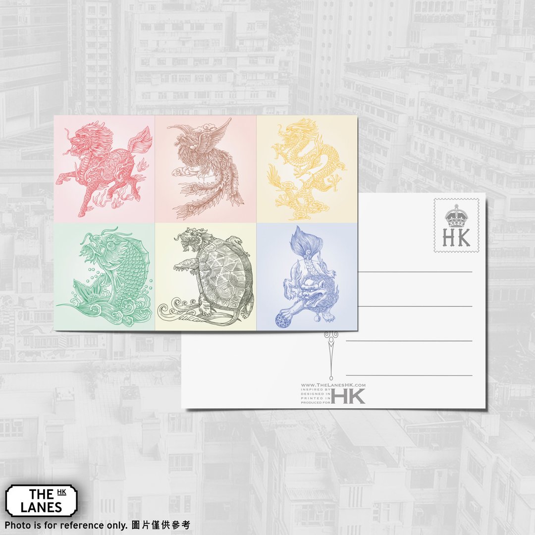 A6明信片 香港瑞兽 - 卡片/明信片 - 纸 多色