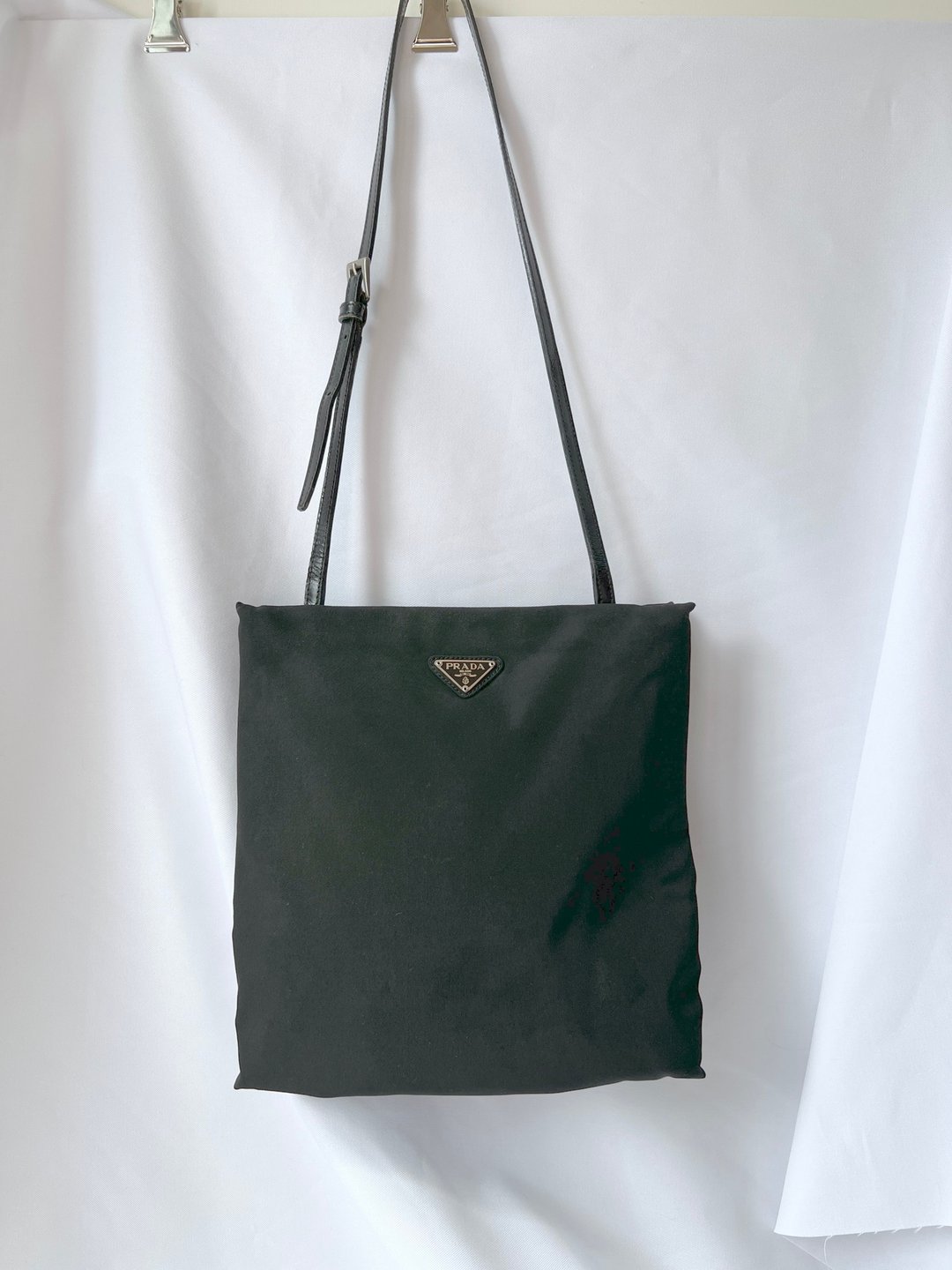 Prada shoulder bag 黑色侧肩包 配加金属链 日本中古vintage - 侧背包/斜挎包 - 其他材质 黑色