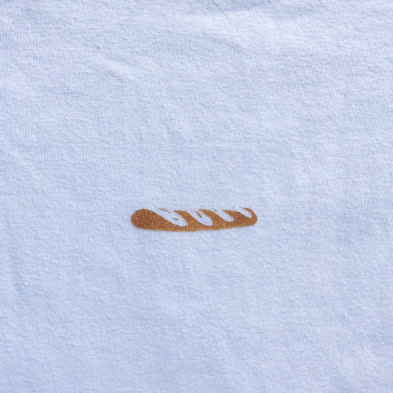 Custom-made t-shirt dyeing Katazurizome-Baguette TEE & Tenugui Set, Bread - 女装 T 恤 - 棉．麻 咖啡色