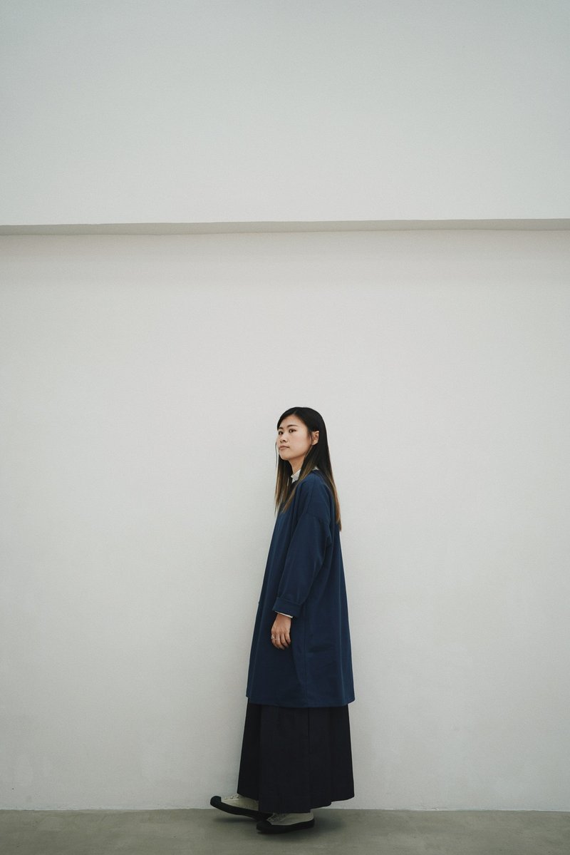 Basic op-蓝 - 洋装/连衣裙 - 棉．麻 蓝色