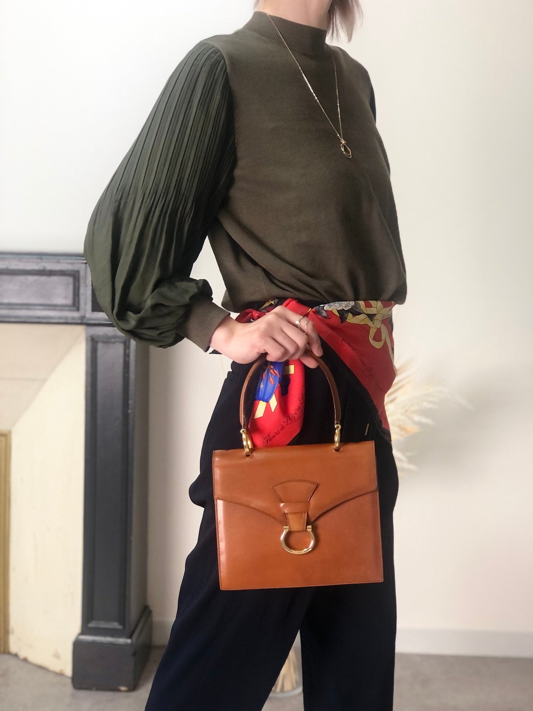 【 日本直送 名牌中古包 】CELINE  સેલિન 手提包 棕色 马衔扣 皮革 vintage 古着 w8t6ny - 手提包/手提袋 - 真皮 咖啡色