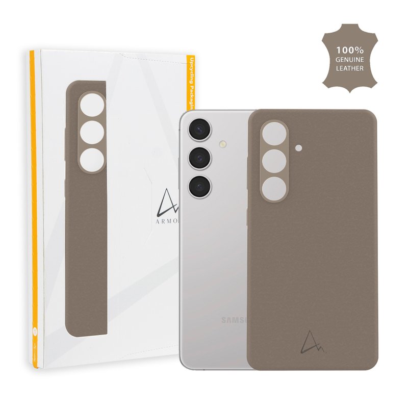 ARMOR Samsung Galaxy S24系列 全真皮磁吸电话保护壳_大地灰 - 手机壳/手机套 - 真皮 