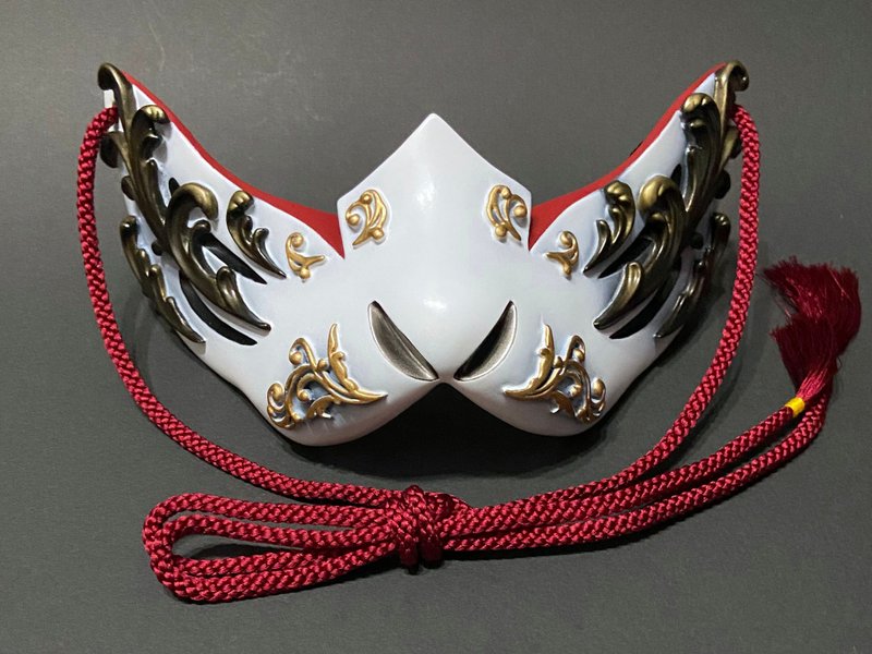 狐狸面具半哥德版，白色 - 口罩 - 塑料 白色