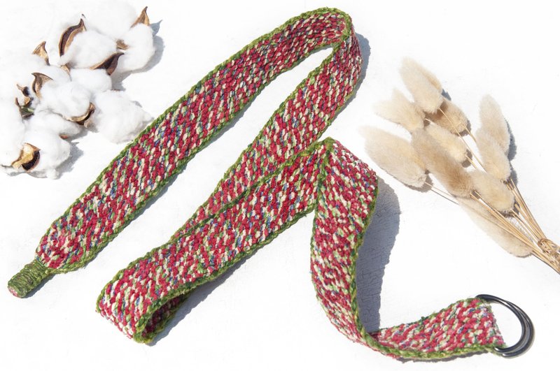 圣诞节男朋友礼物编织棉麻腰带/编织法皮带-非洲天空绿色彩旅行 - 皮带/腰带 - 棉．麻 多色