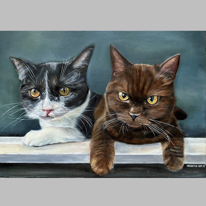 定制写实宠物肖像油画 - 订制画像 - 颜料 