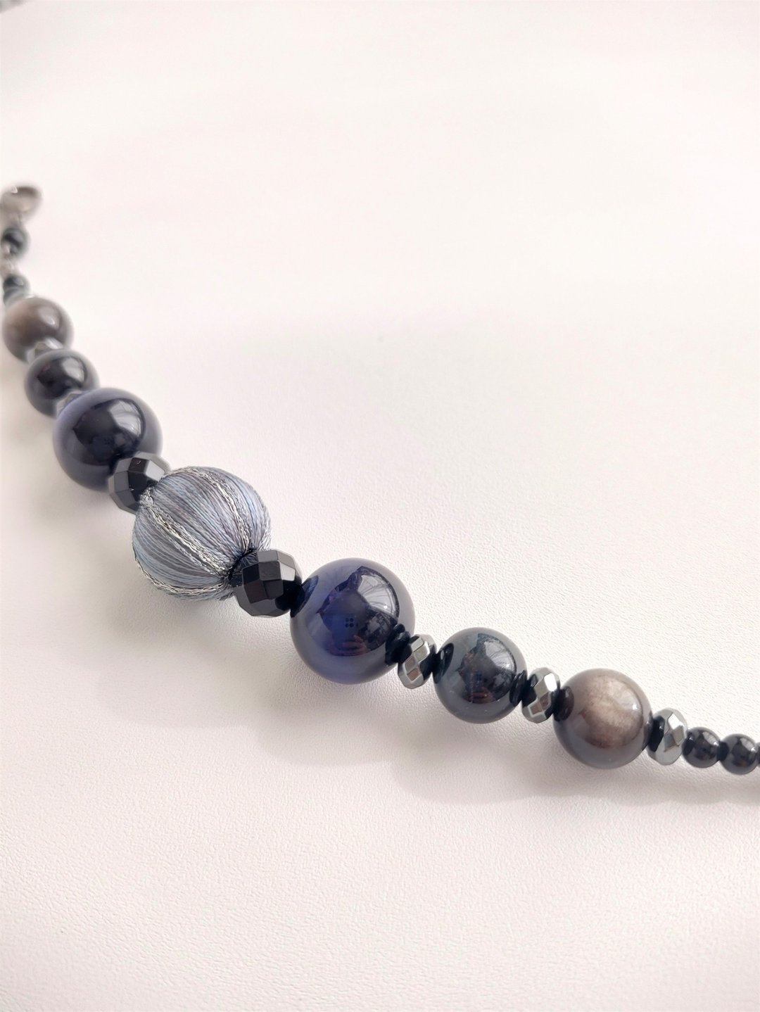 Natural Stone Magnetic Haori String #08 / Kimono Accessory / Blue Haori String - 其他 - 宝石 多色