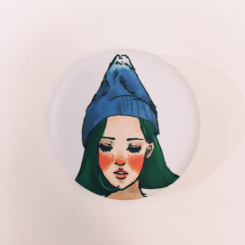 富士山女孩徽章 - 徽章/别针 - 塑料 