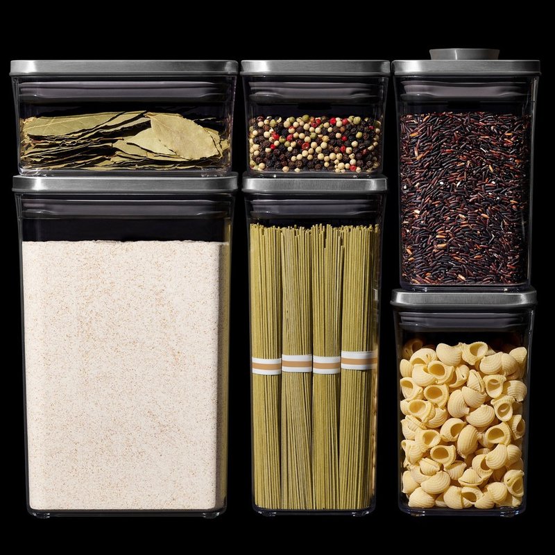 OXO POP 不锈钢按压保鲜盒6件组 - 厨房用具 - 不锈钢 银色