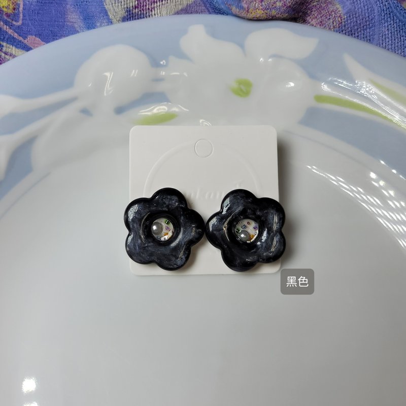 舞动耳边的花 耳环 花朵 - 耳环/耳夹 - 不锈钢 多色