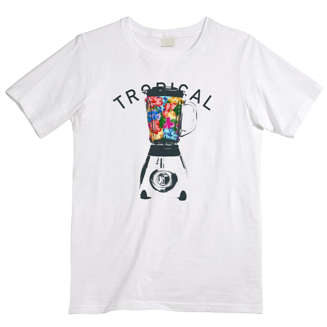 T-shirt / tropical - 男装上衣/T 恤 - 棉 白色