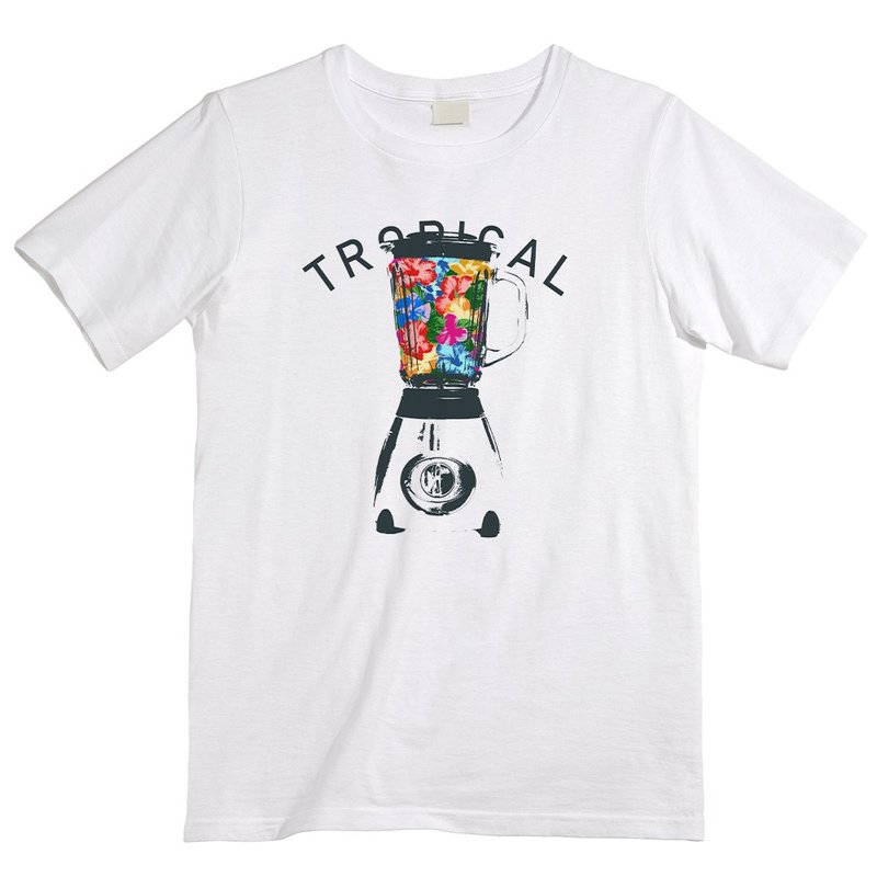 T-shirt / tropical - 男装上衣/T 恤 - 棉 白色