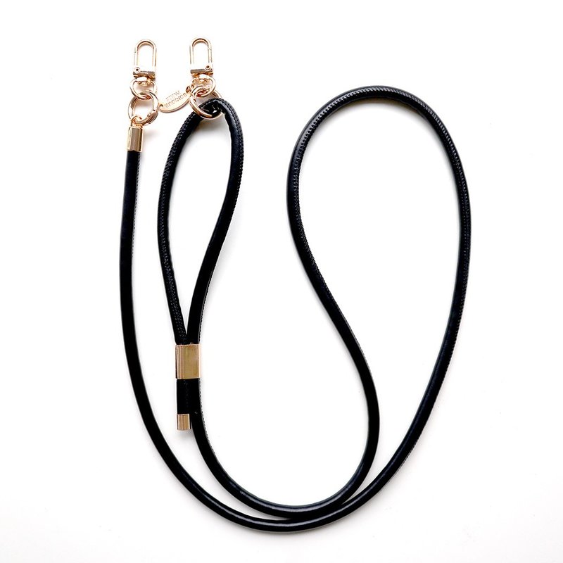 monchéri 法式巴黎黑皮革双扣可调节背带(附挂片) - 手机壳/手机套 - 塑料 黑色