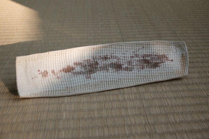 【笹舟皿2】手作陶盘/碟 - 盘子/餐盘/盘架 - 陶 白色