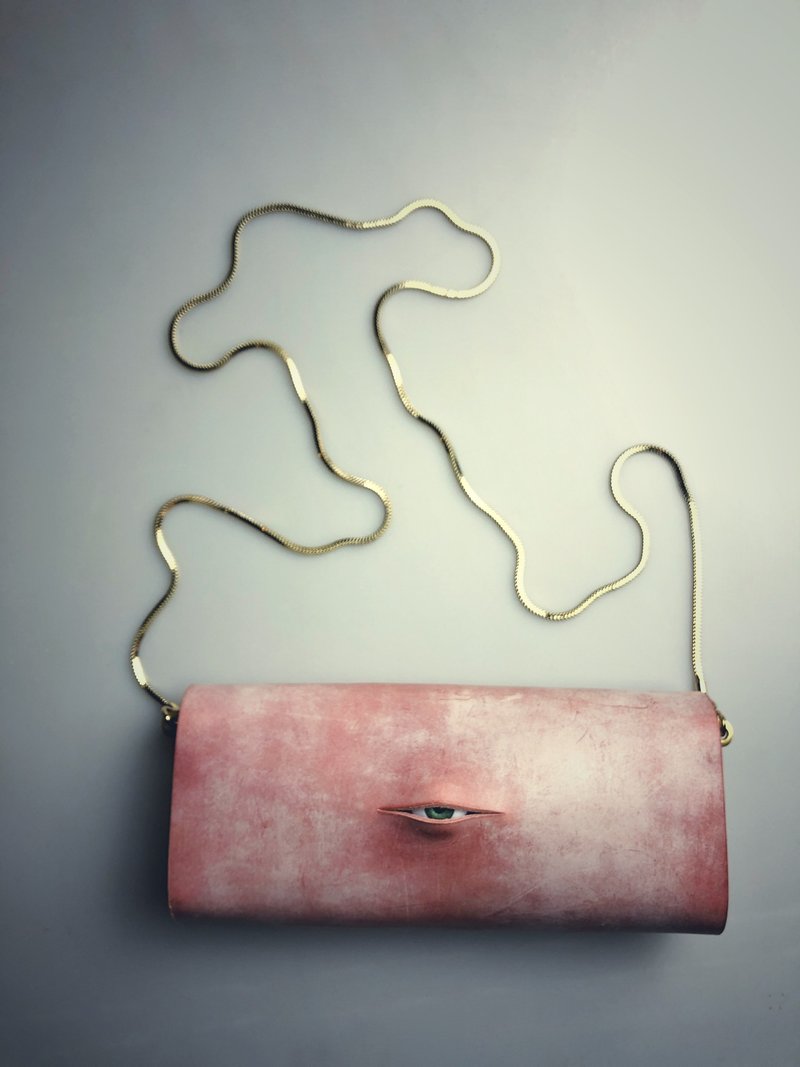 眼睛包 - 侧背包/斜挎包 - 真皮 粉红色