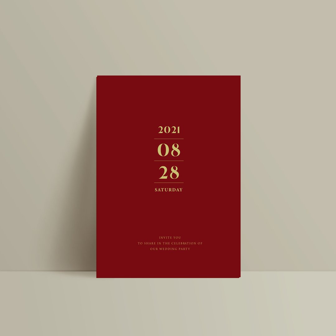单卡喜帖【 喜帖印刷 】编号2205 明信片喜帖 少量喜帖 喜帖设 - 卡片/明信片 - 纸 红色