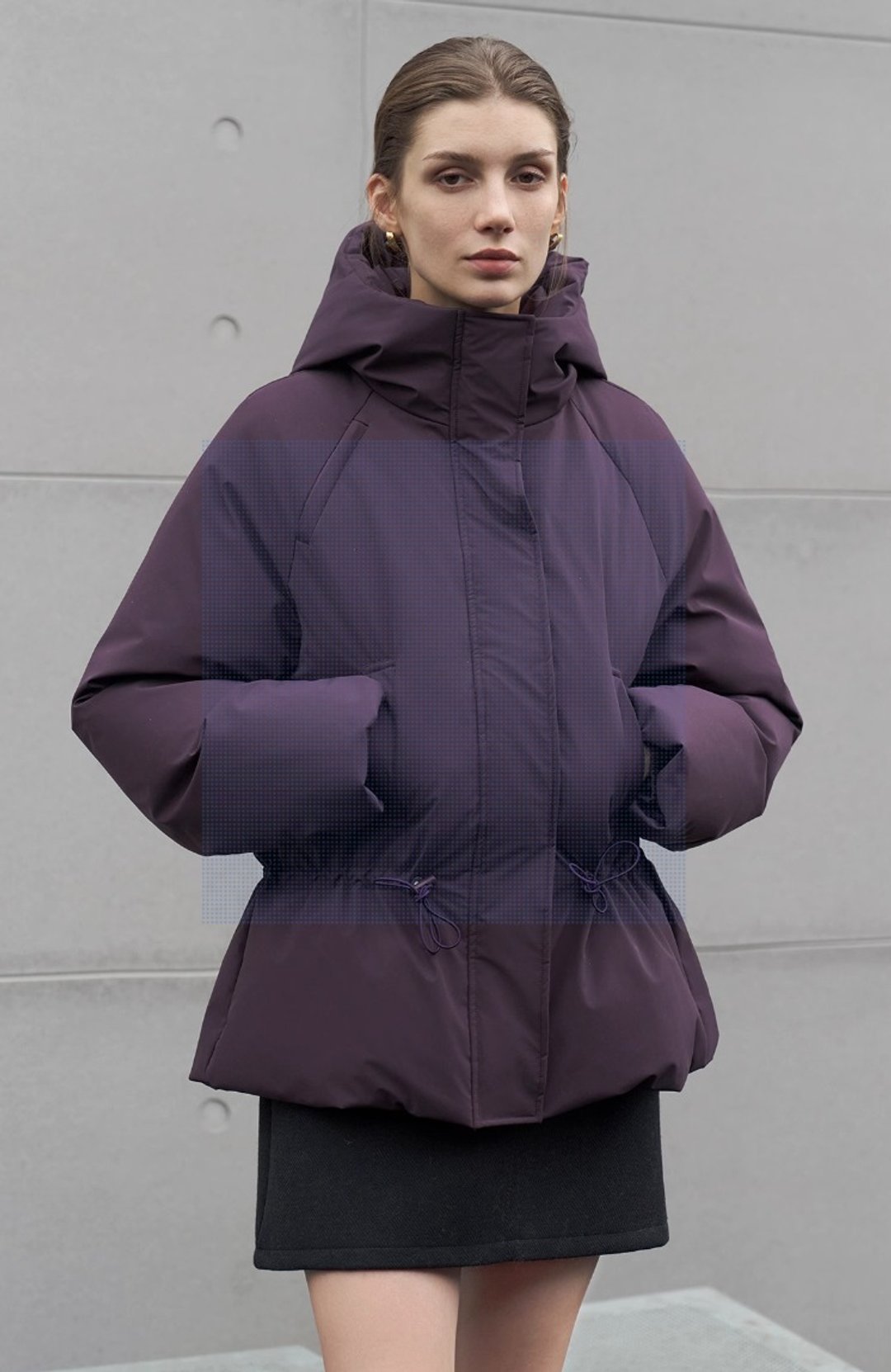 轻户外 抽绳连帽 防风保暖 旅行羽绒服外套 - 女装上衣 - 其他材质 紫色