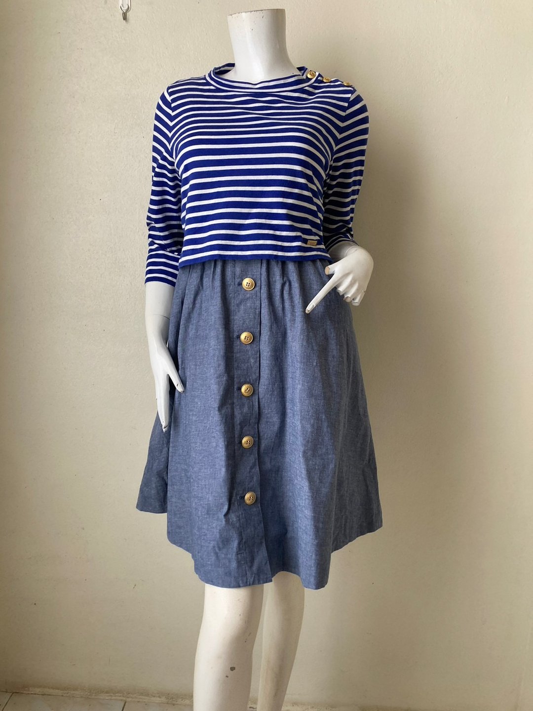 Vtg BLUE LABEL CRESTBRIDGE 棉质洋装 尺寸 40 - 洋装/连衣裙 - 棉 