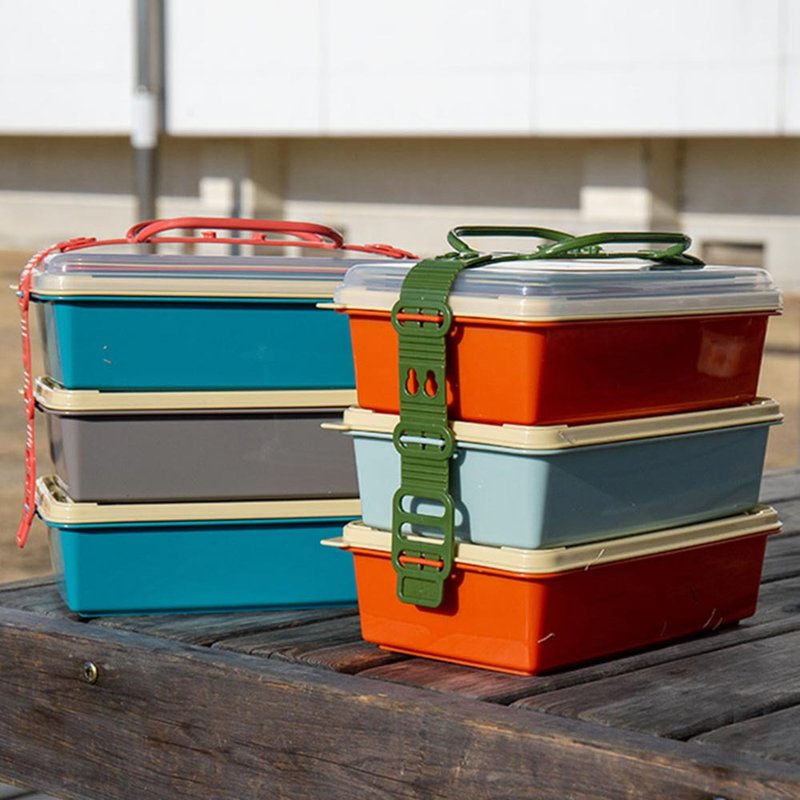 三层野餐盒/长型 (2色可选) - 便当盒/饭盒 - 塑料 多色