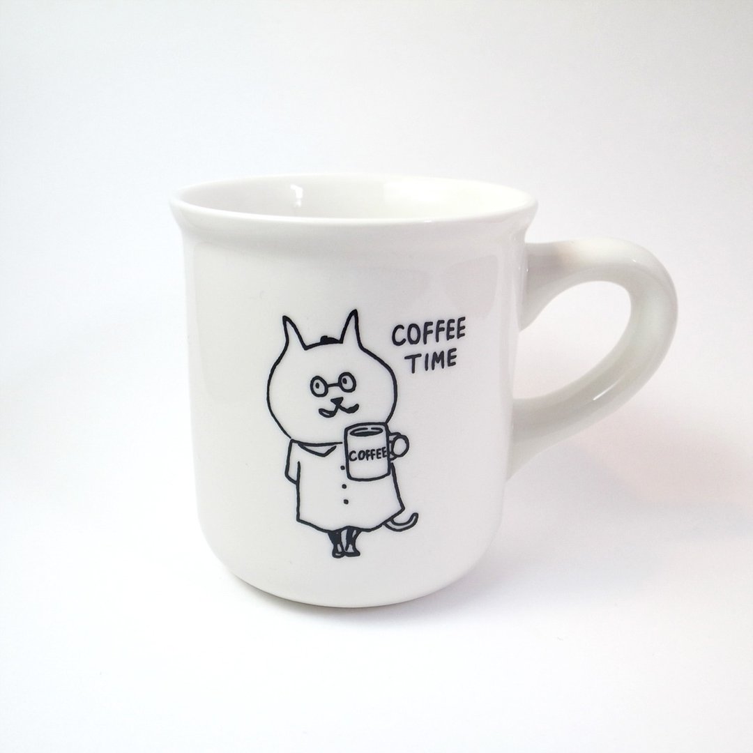 Third Cat Mug 【COFFEE TIME】 - 咖啡杯/马克杯 - 瓷 黑色