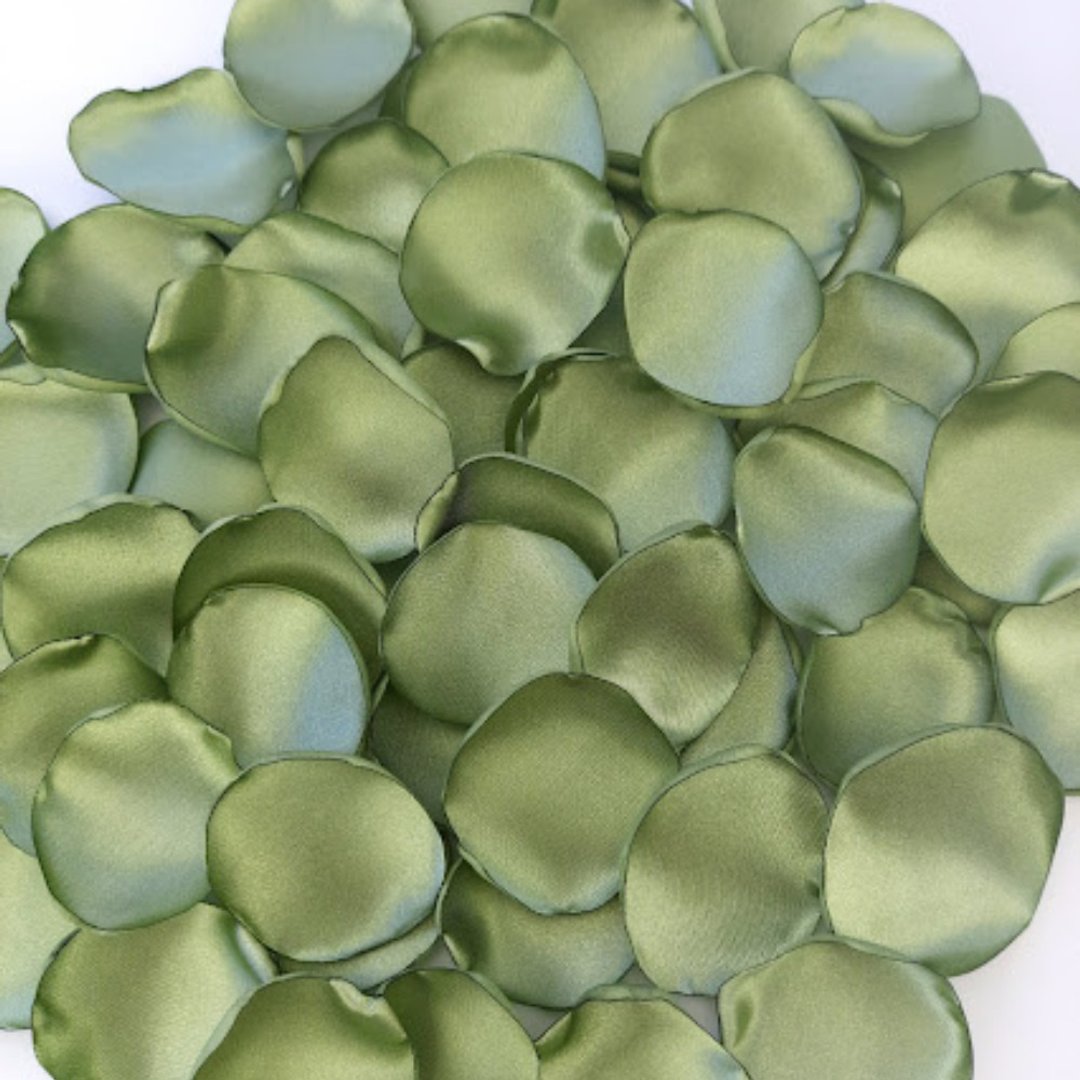 Sage green flower petals Greenery bridal shower Forest wedding green petals - 干燥花/捧花 - 丝．绢 