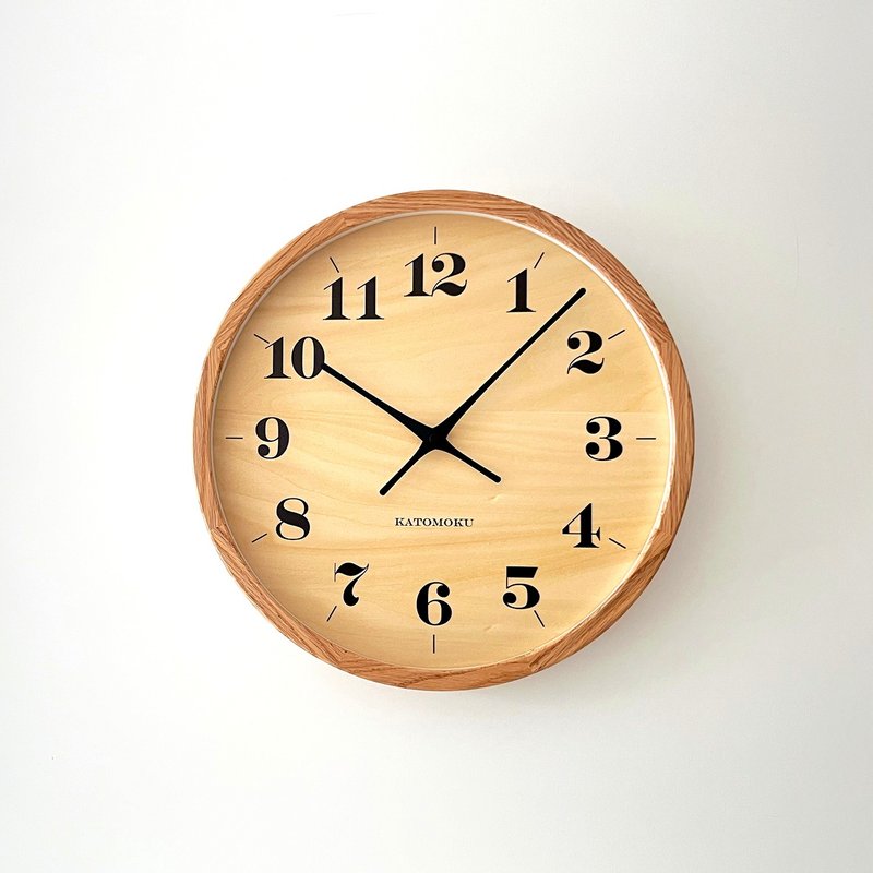 KATOMOKU muku clock 22 LL-size 橡木(km-142OA) 挂钟 日本制造 - 时钟/闹钟 - 木头 卡其色