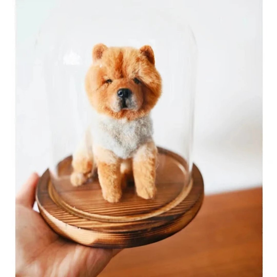 定制 逼真犬 毛孩 宠物 松狮犬 羊毛毡 娃娃 似颜绘 纪念 狗狗 i8 - 玩具 - 羊毛 多色