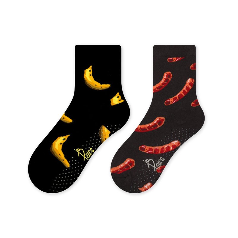 【in Pairs】好吃的 | 童袜 中筒袜 袜子 潮袜 防滑点点 止滑 - 袜子 - 棉．麻 多色