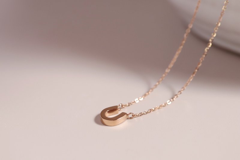 幸运是你。马蹄项链 - 项链 - 不锈钢 粉红色