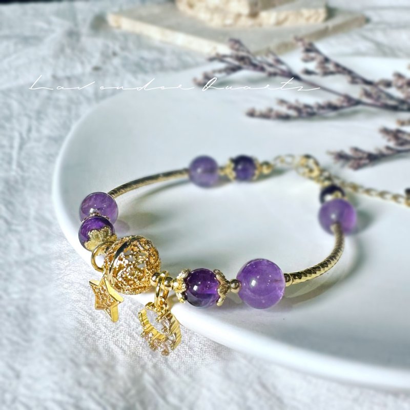 紫宸星月-C99紫水晶 智慧 顶轮 舒缓情绪 赠送净化盐 - 手链/手环 - 水晶 