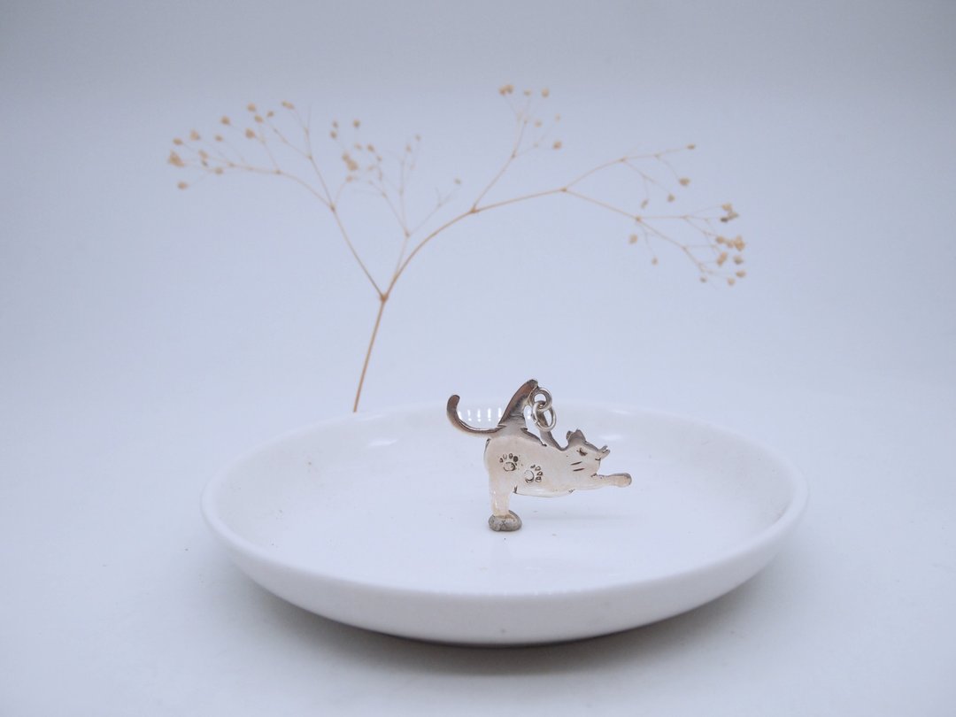瑜珈猫猫纯银项链_平衡木式 - 项链 - 纯银 银色