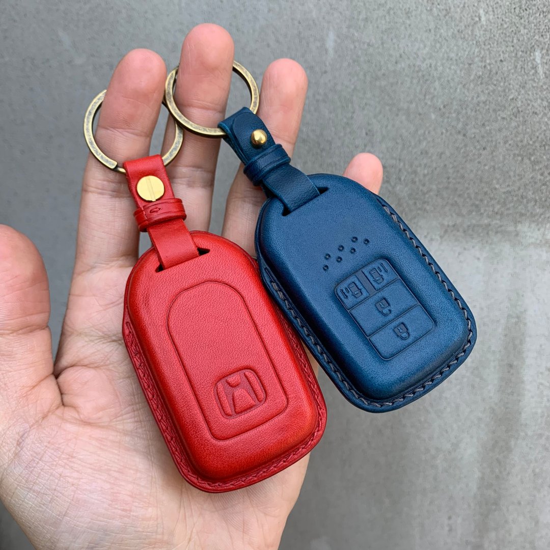 本田 钥匙皮套 Buttero HONDA Civic CRV FIT Odyssey CRV HRV - 钥匙链/钥匙包 - 真皮 咖啡色