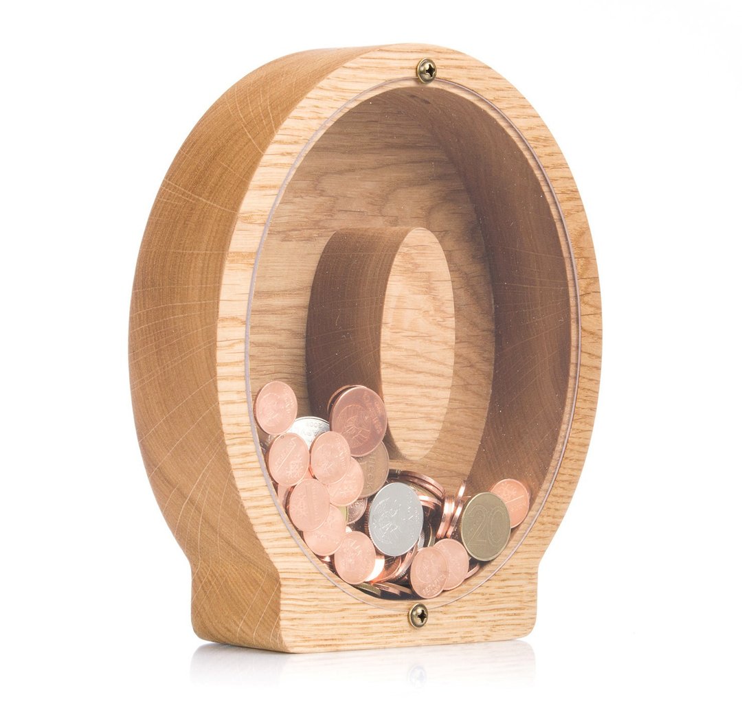 LETTER Piggy bank for boys girls adults Wood Montessori toy for kids - 储蓄罐 - 木头 