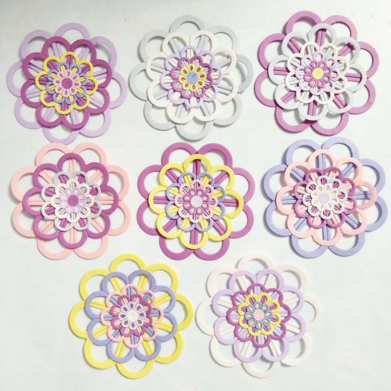 花朵贴纸 拼贴素材 手帐 相册 装饰 纸艺 莉拉手作 纸花 - 其他 - 纸 紫色