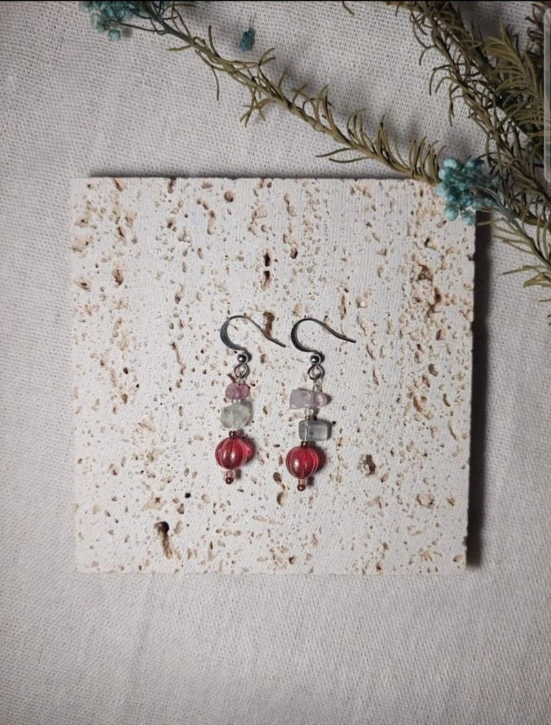 梦女孩耳环  耳针  耳勾  耳夹 - 耳环/耳夹 - 石头 