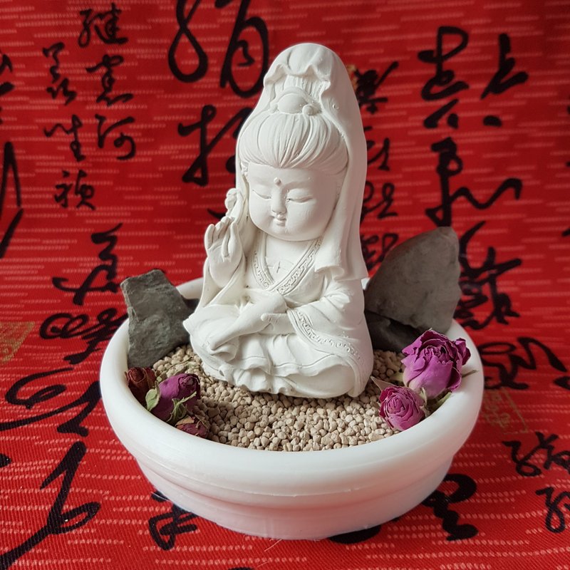 母亲节佳礼净念吉祥小佛之寳瓶观音 中盘豪华套组 扩香套组 居家 - 香薰/精油/线香 - 其他材质 白色