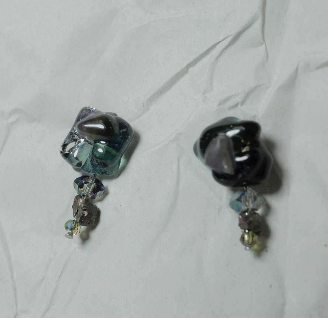Ore 925earrings - 耳环/耳夹 - 玻璃 