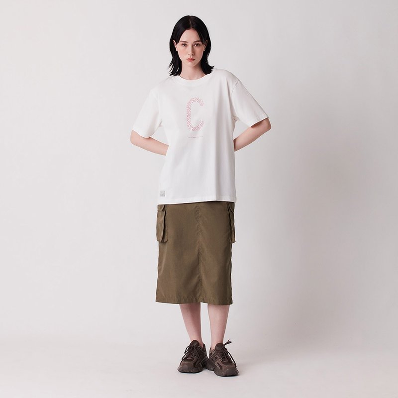 纯棉印花LOGO圆领Tee - 女装 T 恤 - 棉．麻 