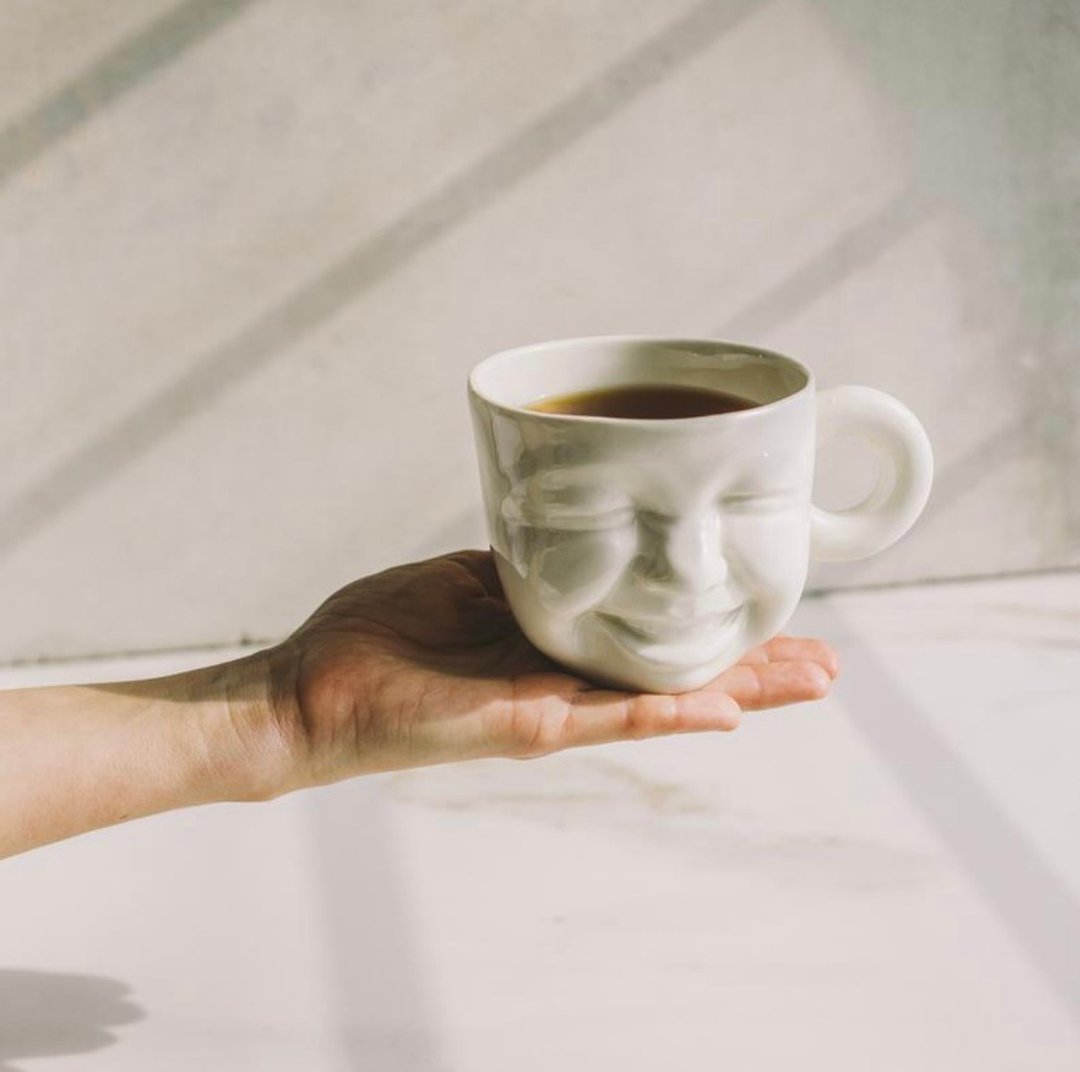 Laughing mug 可爱表情陶瓷杯 - 其他杯子 - 瓷 白色