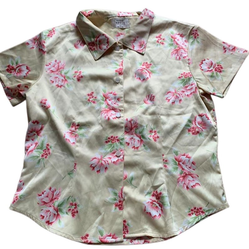 Vintage  Kenzo风印花短袖T恤 - 女装 T 恤 - 尼龙 黄色