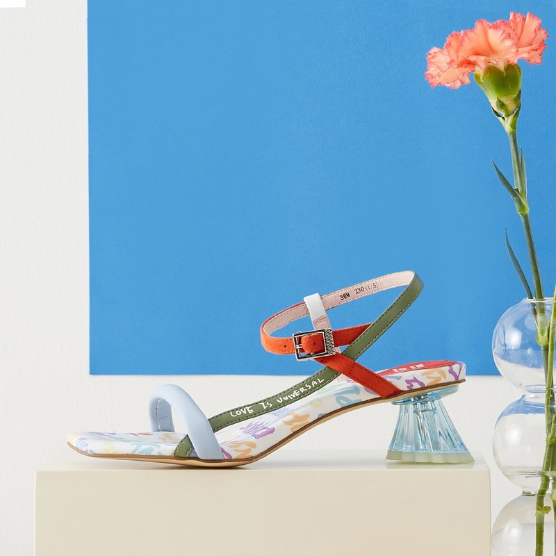 | HOA | 小方头踝带水晶鞋跟凉鞋 | 白色 | 5513 | - 男女凉鞋 - 人造皮革 多色