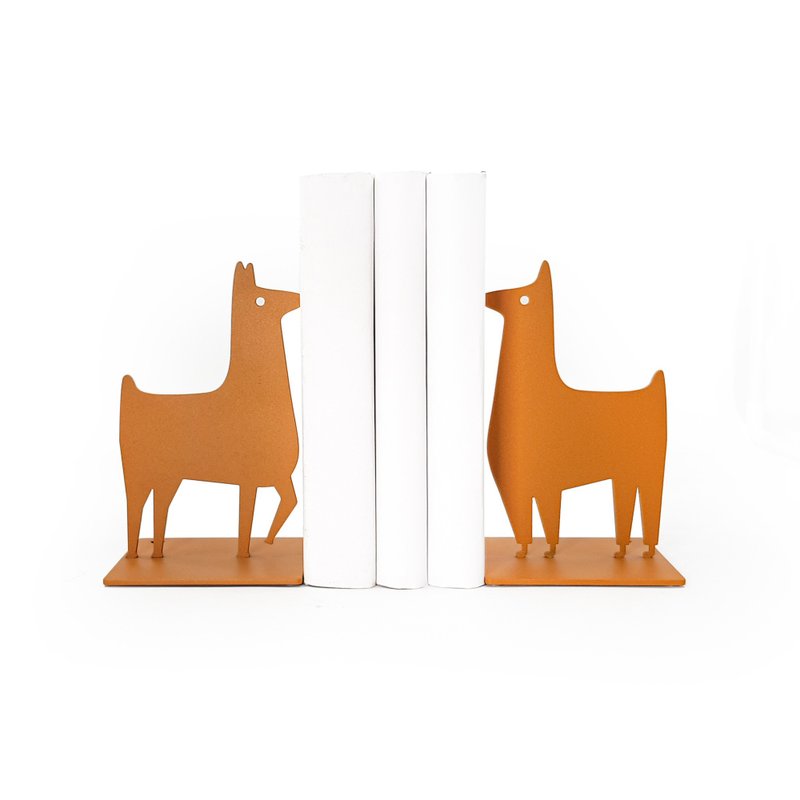 橘色骆驼金属书挡－儿童房、育儿室或游乐场的极简主义装饰 - 摆饰 - 其他金属 橘色