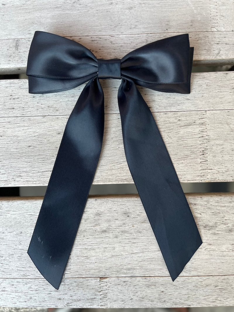 Ribbin hairclip Korea style collection  Black color L size - 发饰 - 其他材质 