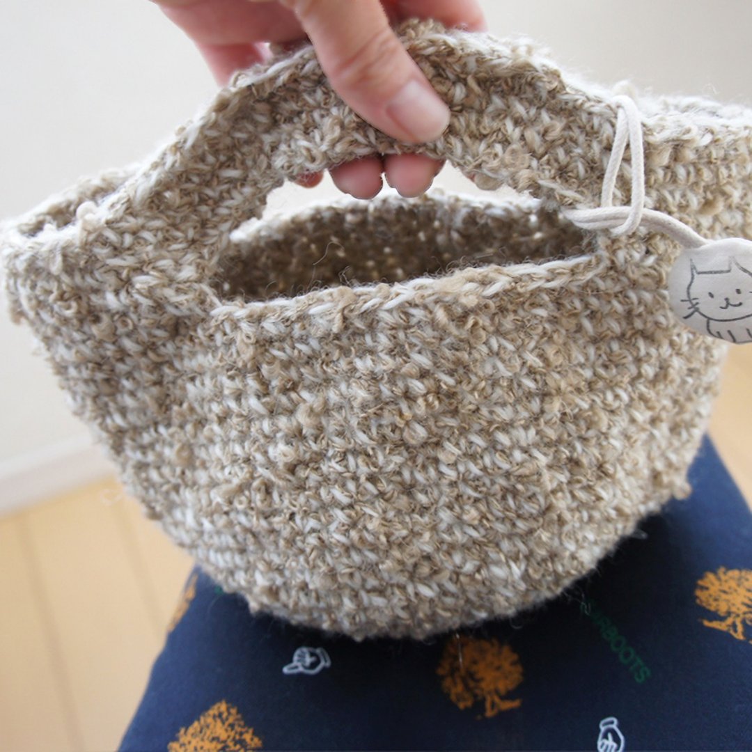 Ba-ba handmade Crochet bag  No.CSB39 - 手提包/手提袋 - 其他材质 咖啡色