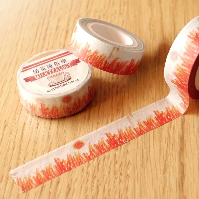 冰室下午茶餐插画纸胶带04 - 纸胶带 - 纸 橘色