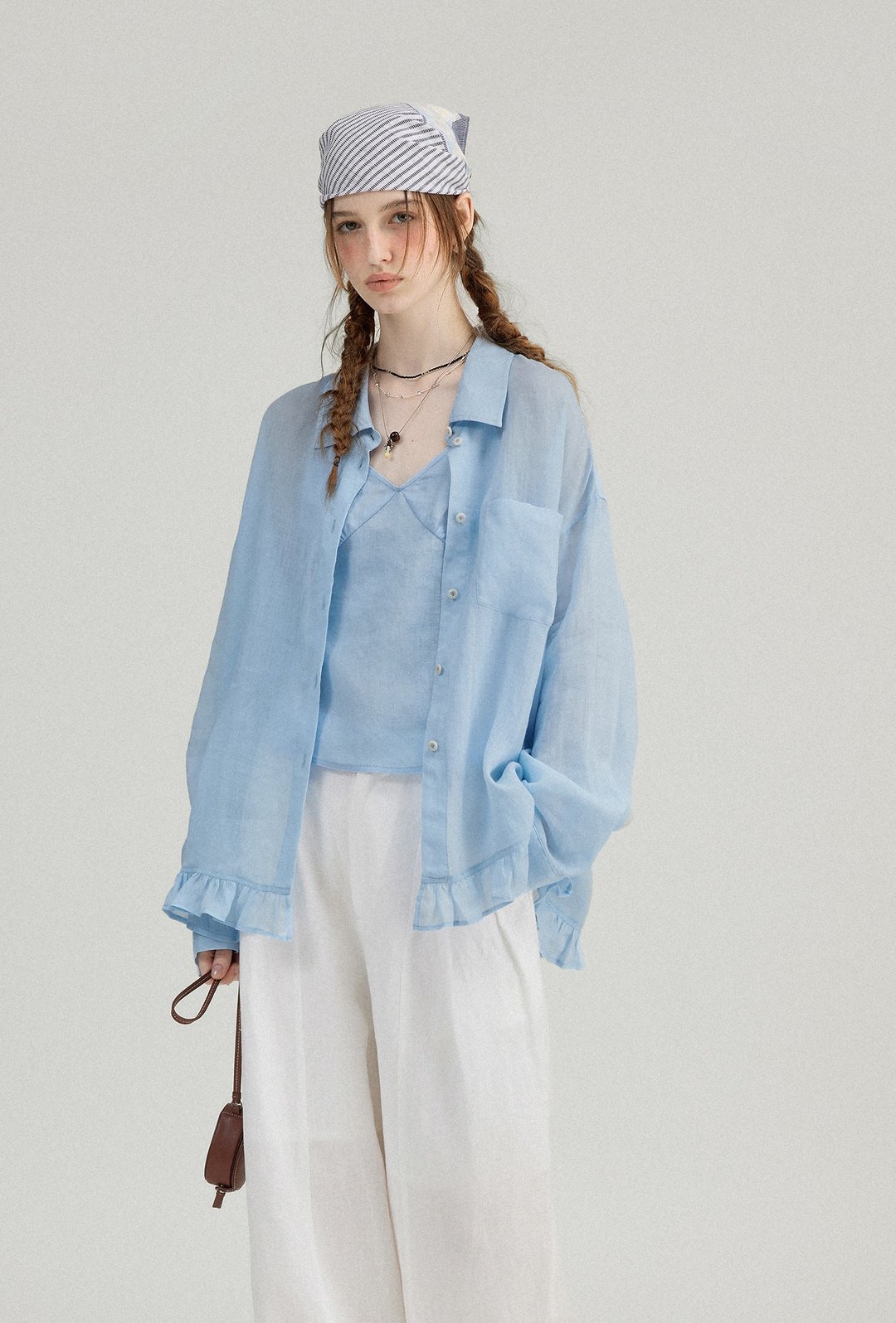 舒服自在 苎麻木耳边衬衫 亚麻背心上衣 - 女装背心 - 其他材质 多色
