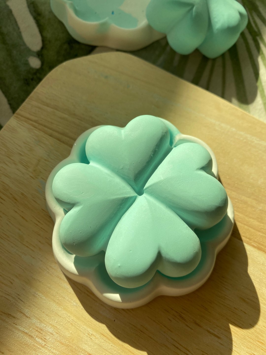幸运草扩香石 Lucky clover aroma stone - 香薰/精油/线香 - 其他材质 绿色