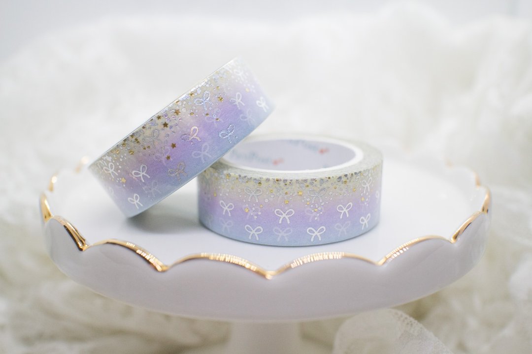 烫金纸胶带 －Unicorn Bling Bling 烫金蝴蝶结 - 纸胶带 - 纸 多色