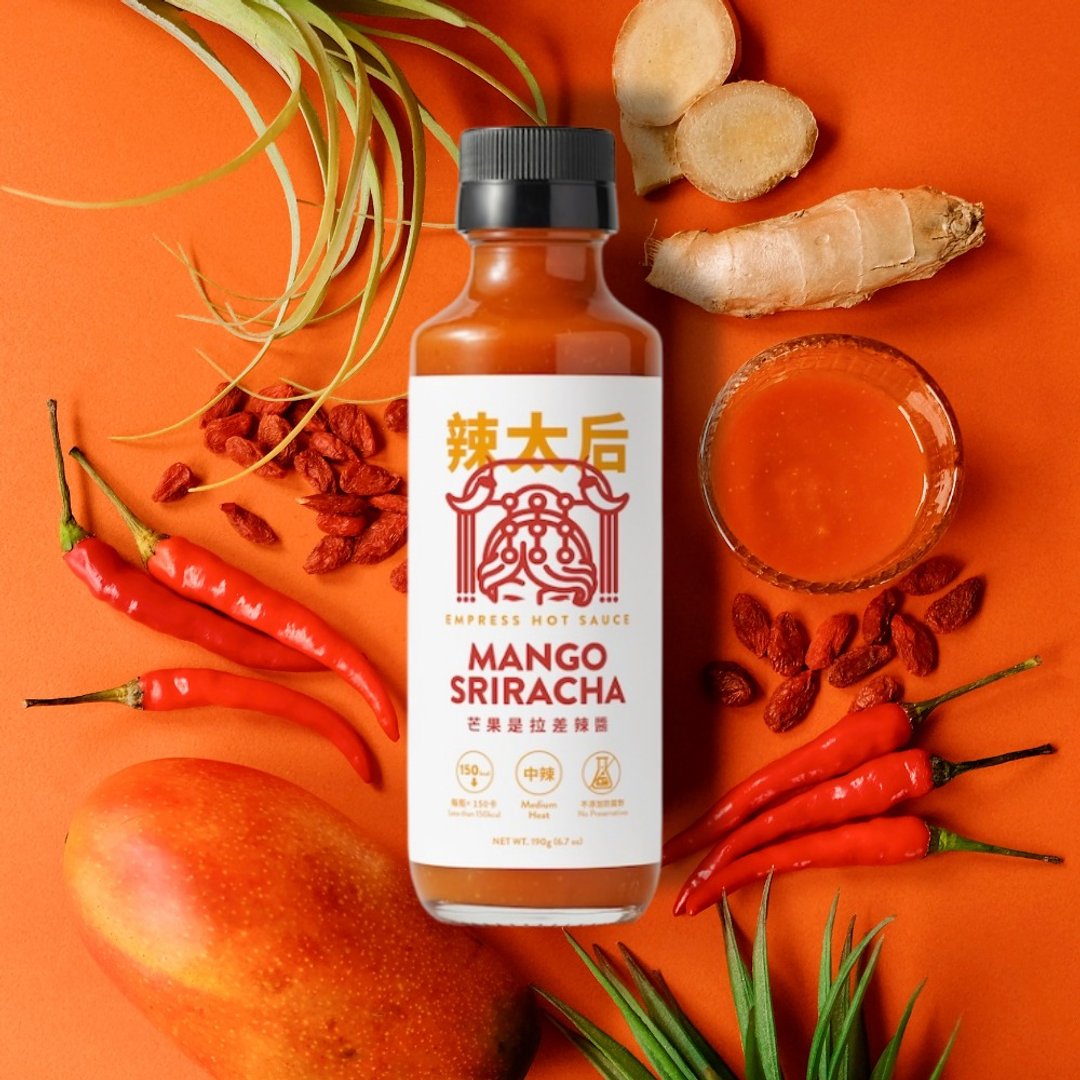 【中辣百搭款】芒果是拉差辣酱 Mango Sriracha Hot Sauce - 酱料/调味料 - 玻璃 橘色