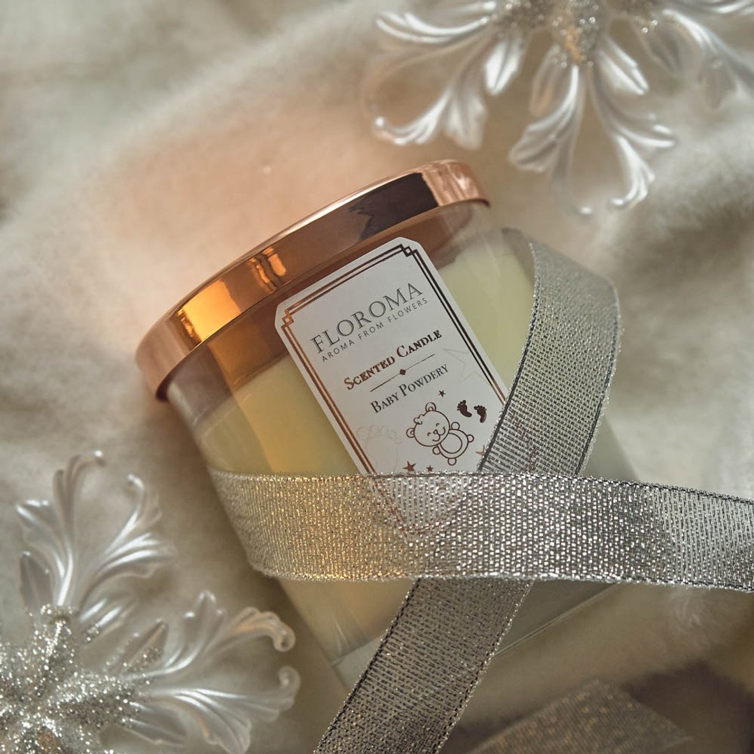 BB爽身粉香薰蜡烛 Baby Powdery Scented Candle - 蜡烛/烛台 - 其他材质 白色